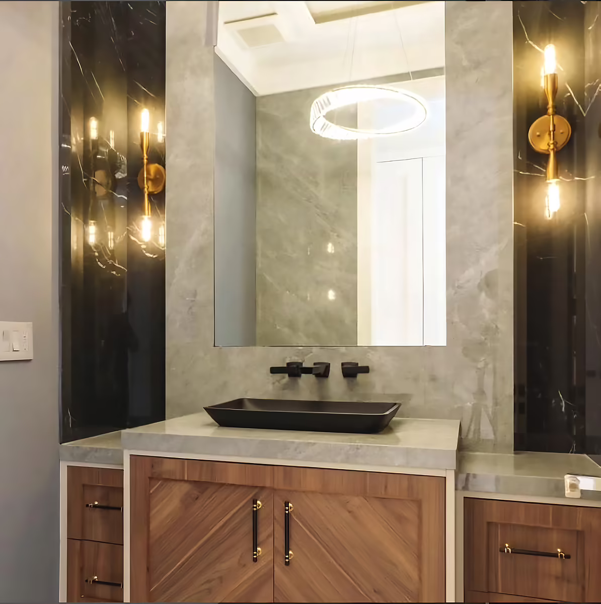 bathroom project completed by Pearl Countertops