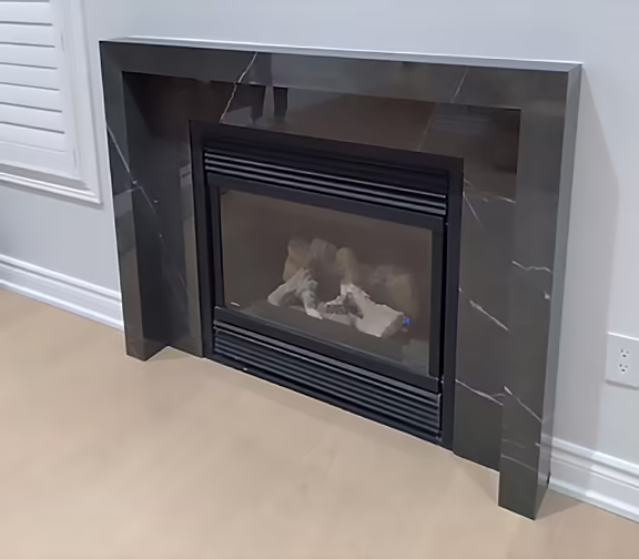 fireplace project completed by Pearl Countertops